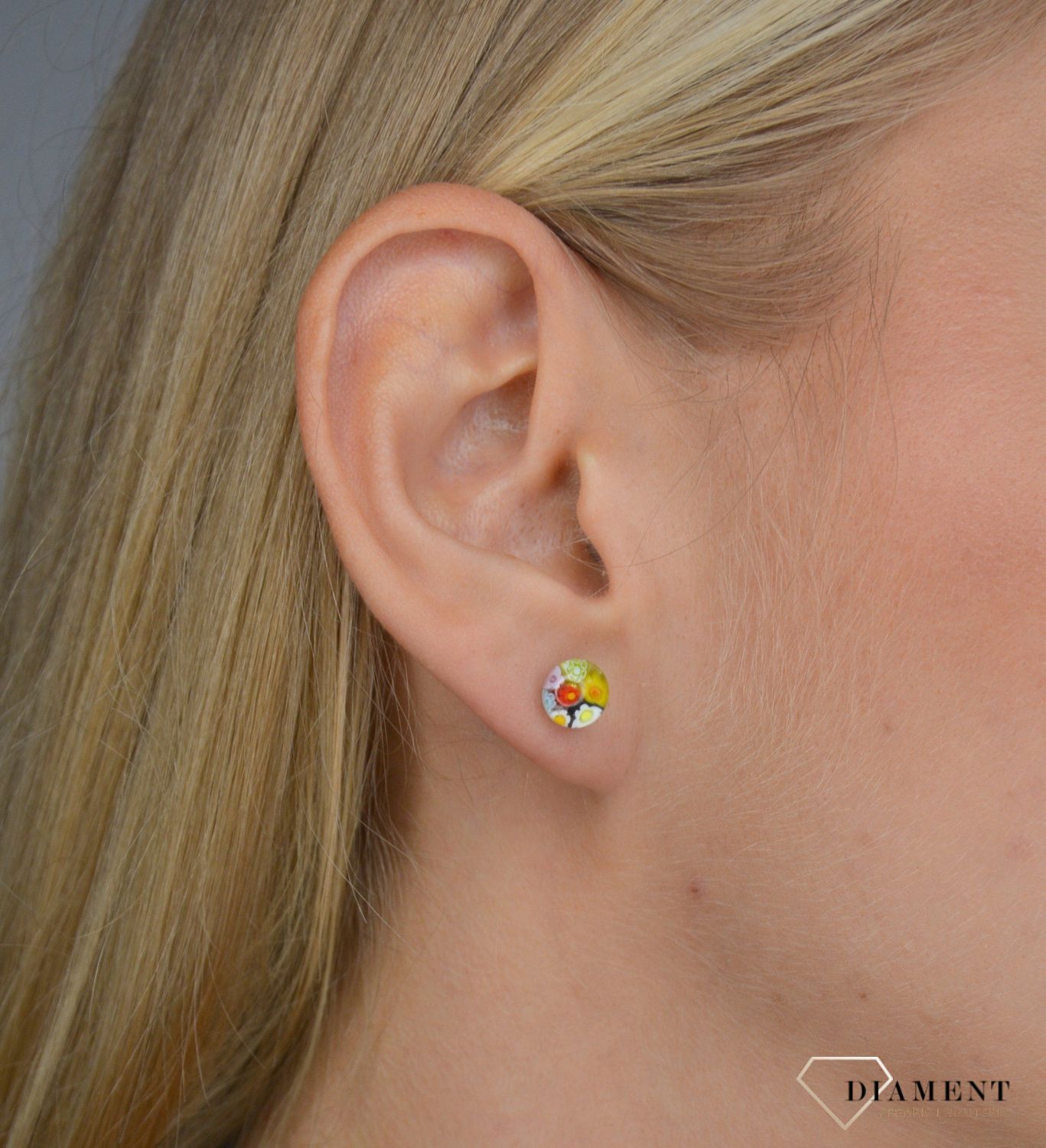 Kolczyki szkło weneckie kolorowe wzory kwiatów Murano 13.jpg